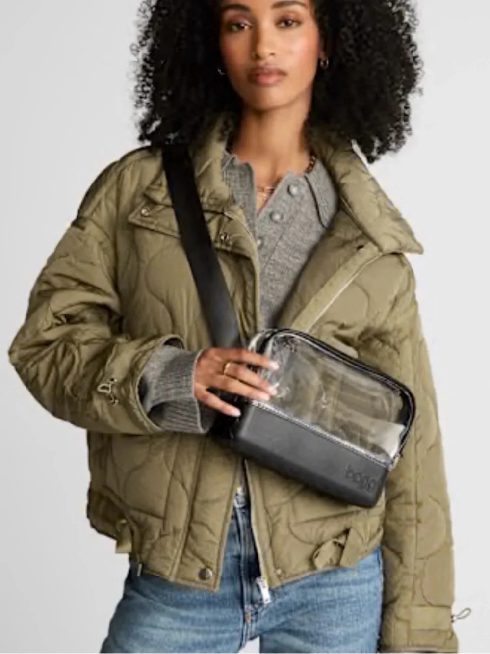 New With Tags Bogg Stadium Crossbody or Belt Bag, Navy & Clear, Stadium Approved